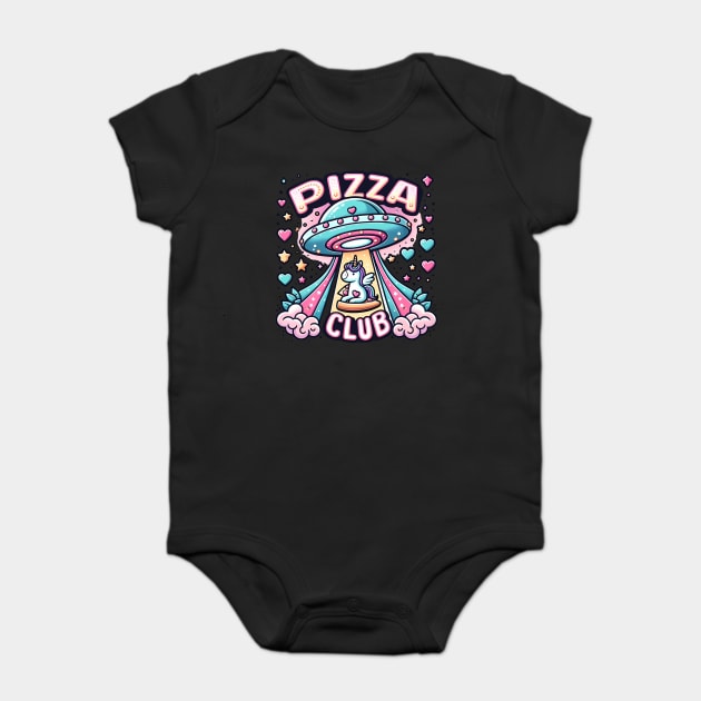 Funny Pizza Unicorn Ufo Baby Bodysuit by logiamerch